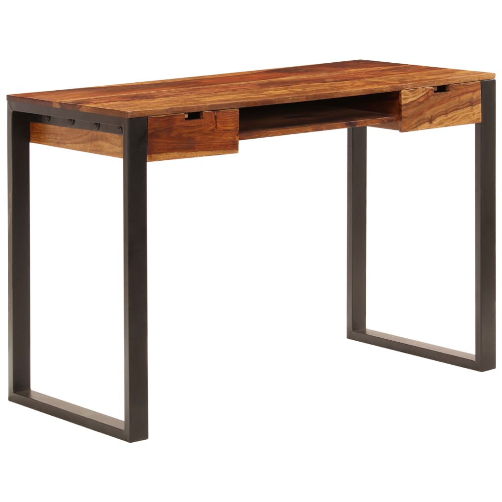 tömör akácfából és acél asztal 110 x 55 x 78 cm