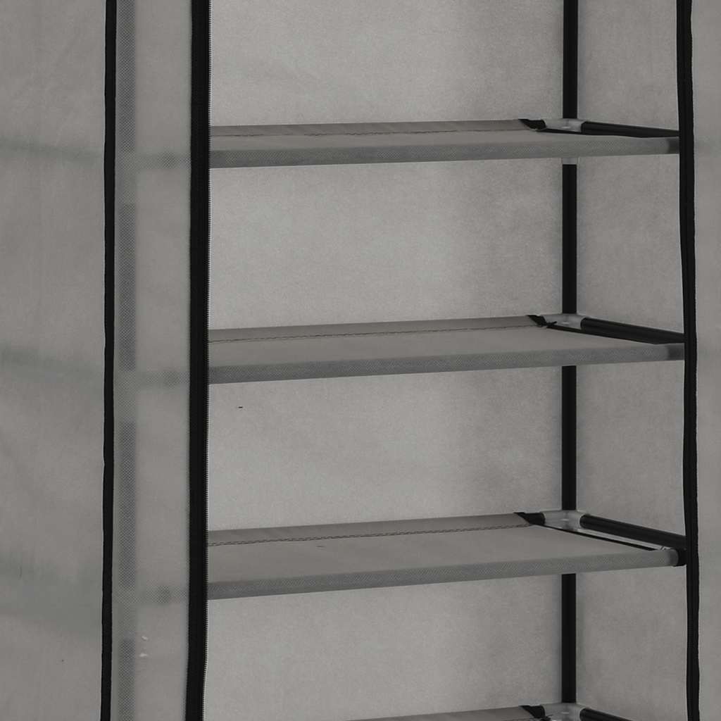 szürke szövetborítású cipősszekrény 57 x 29 x 162 cm