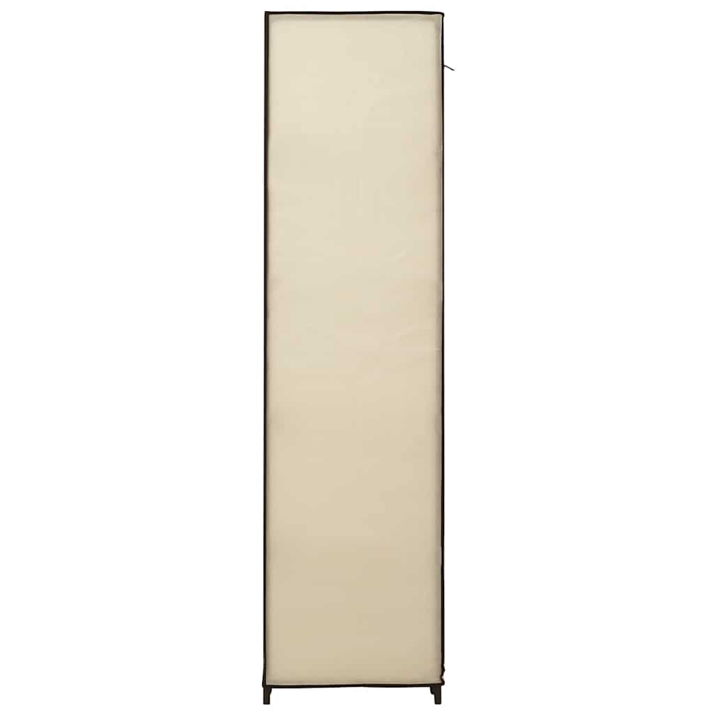 krémszínű szövet ruhásszekrény tárolórekeszekkel 150x45x176 cm