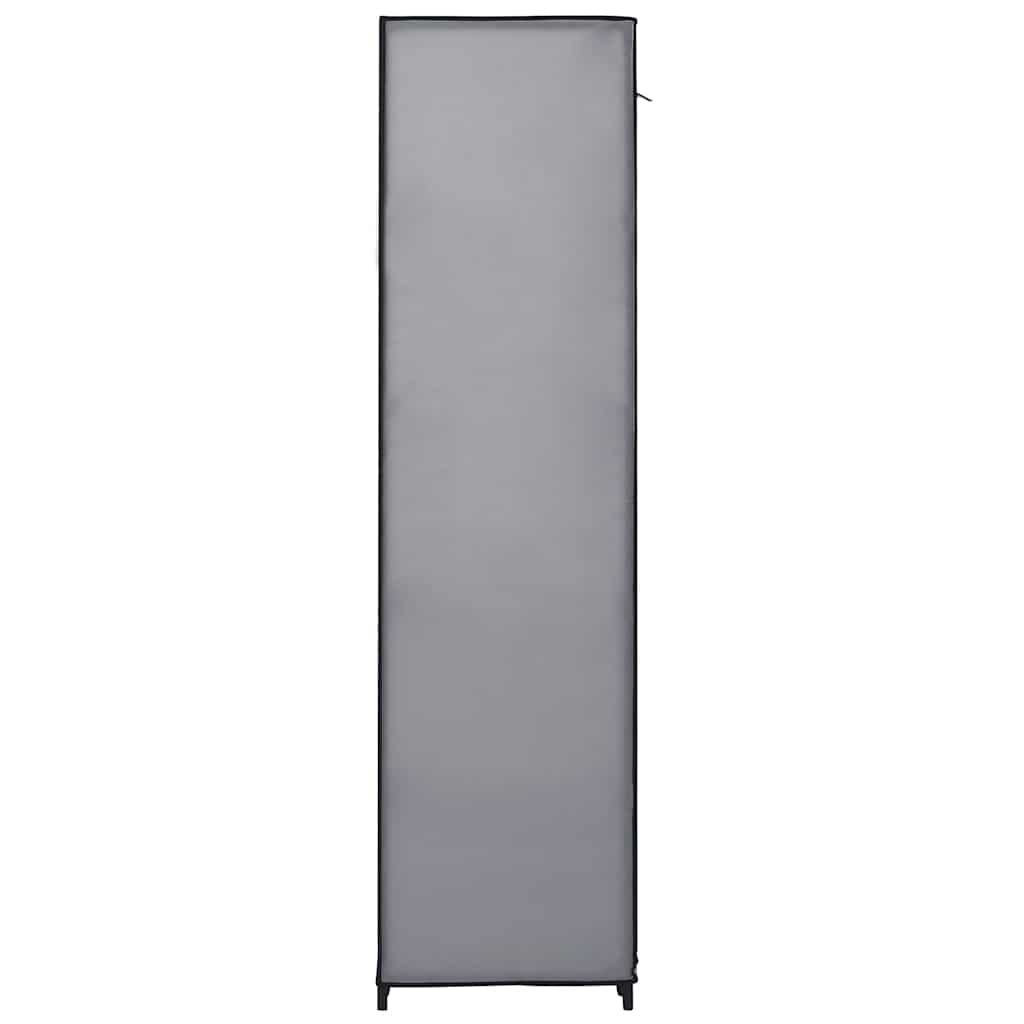 szürke szövet ruhásszekrény tárolórekeszekkel 150 x 45 x 176 cm