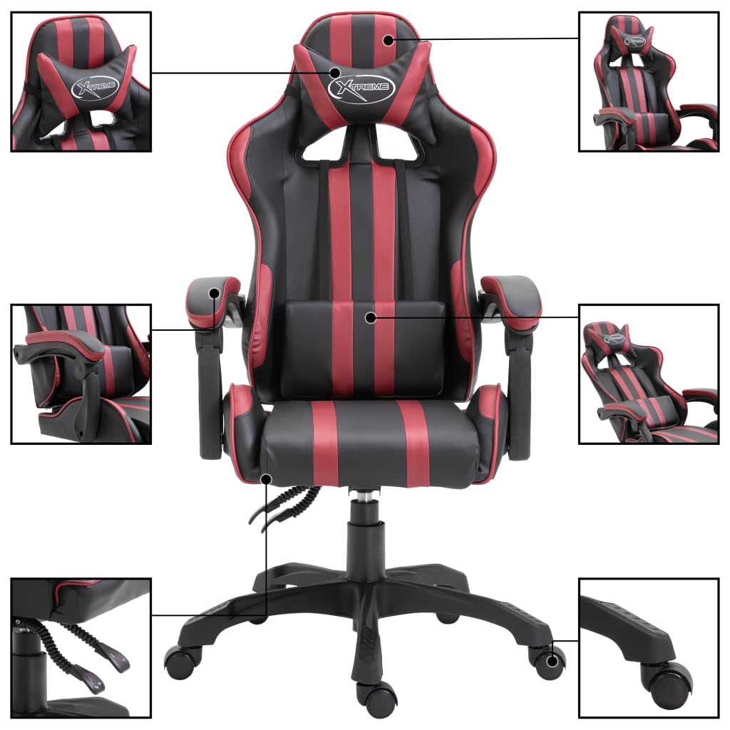 bordó műbőr gamer szék