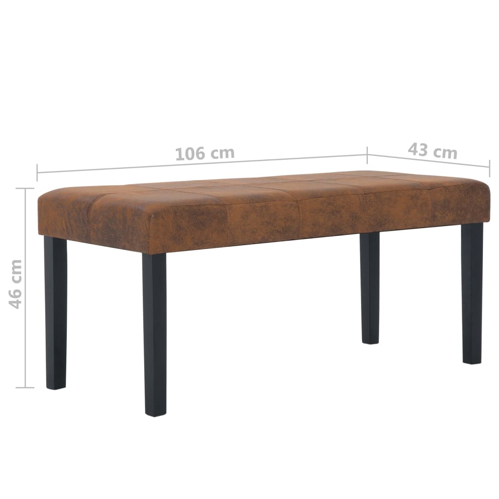 barna művelúr pad 106 cm