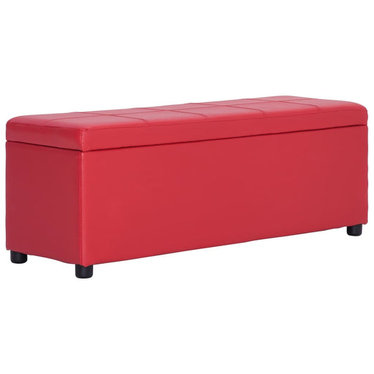 piros műbőr pad tárolórekesszel 116 cm