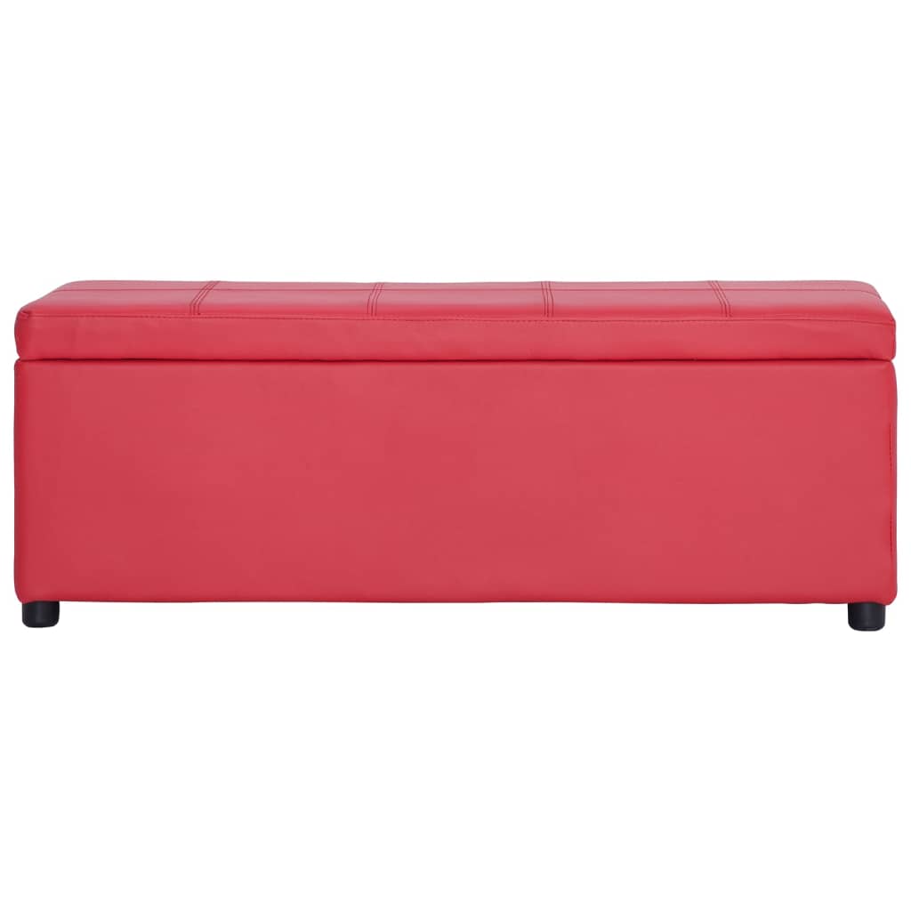 piros műbőr pad tárolórekesszel 116 cm