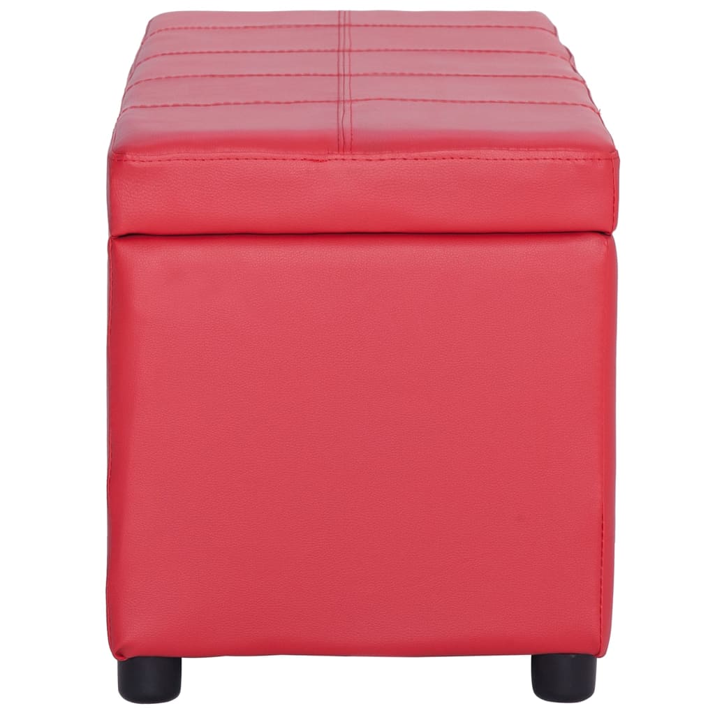 piros műbőr pad tárolórekesszel 116 cm