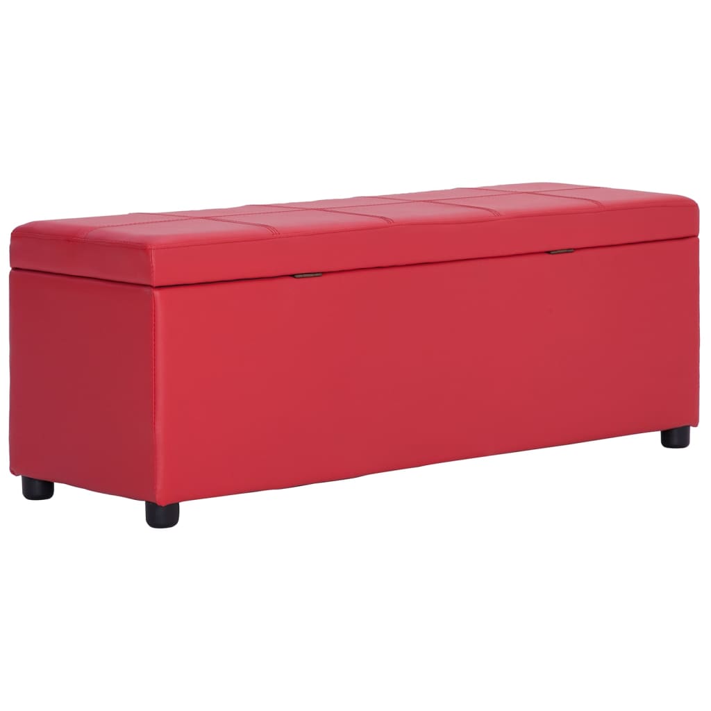 piros műbőr pad tárolórekesszel 116 cm