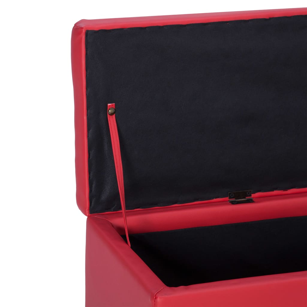 piros műbőr pad tárolórekesszel 116 cm