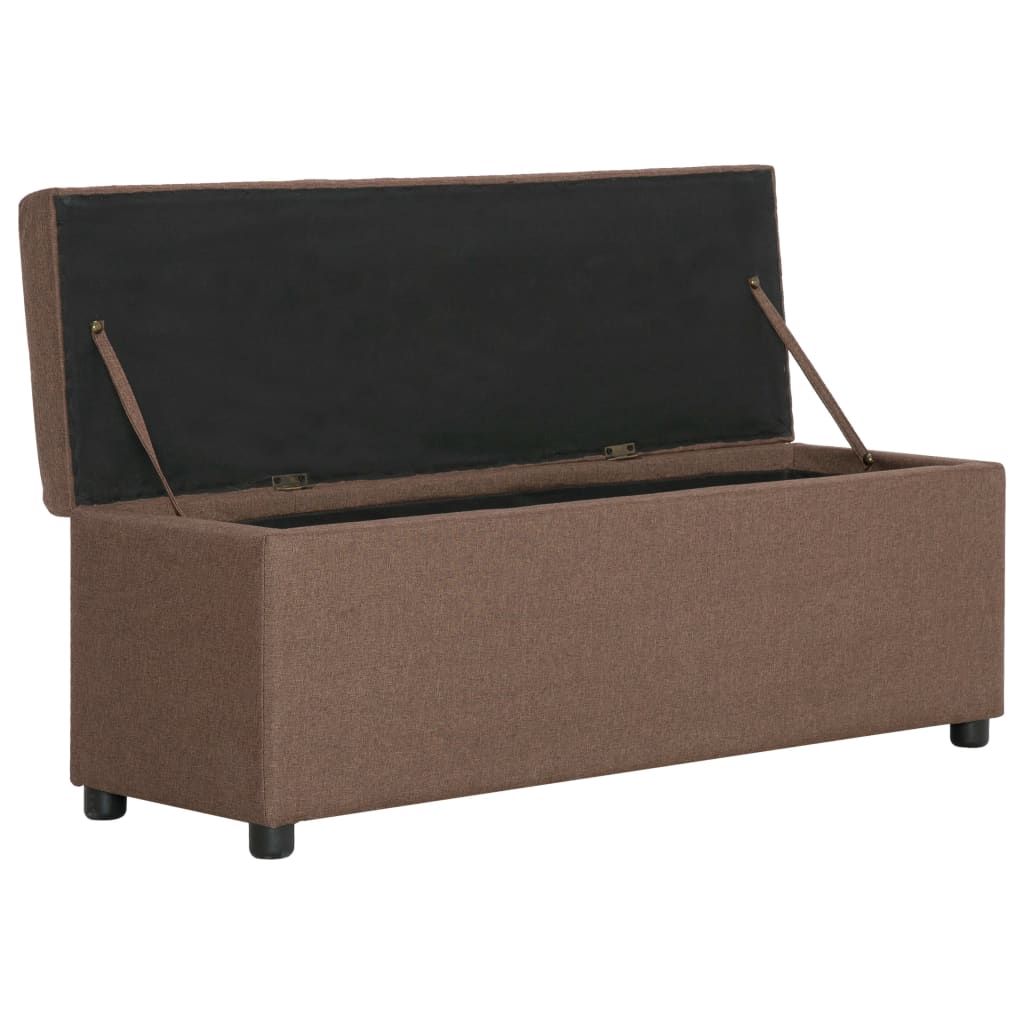 barna poliészter pad tárolórekesszel 116 cm