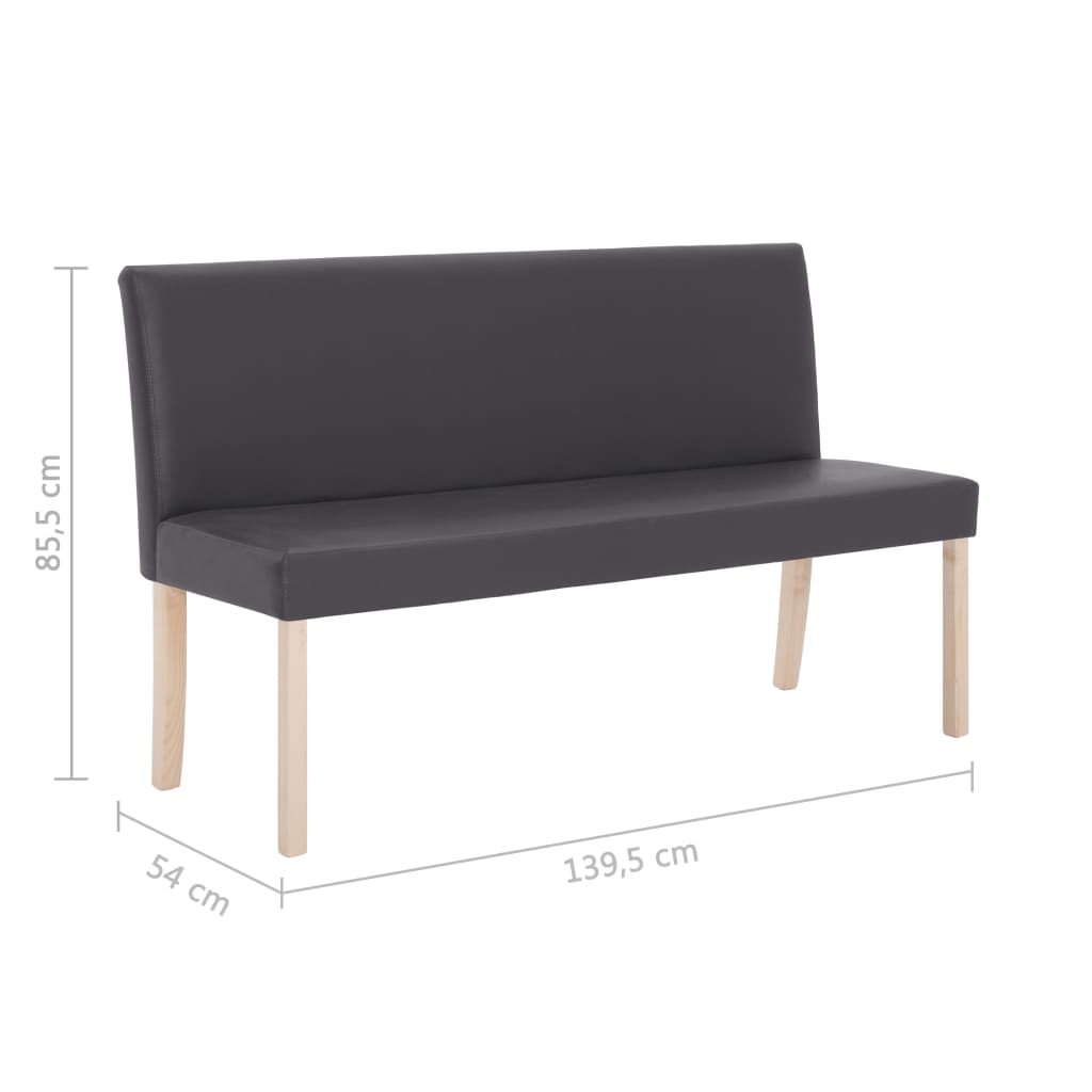 szürke műbőr pad 139,5 cm