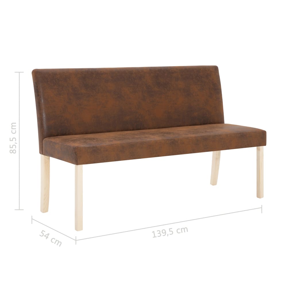 barna műbőr pad 139,5 cm
