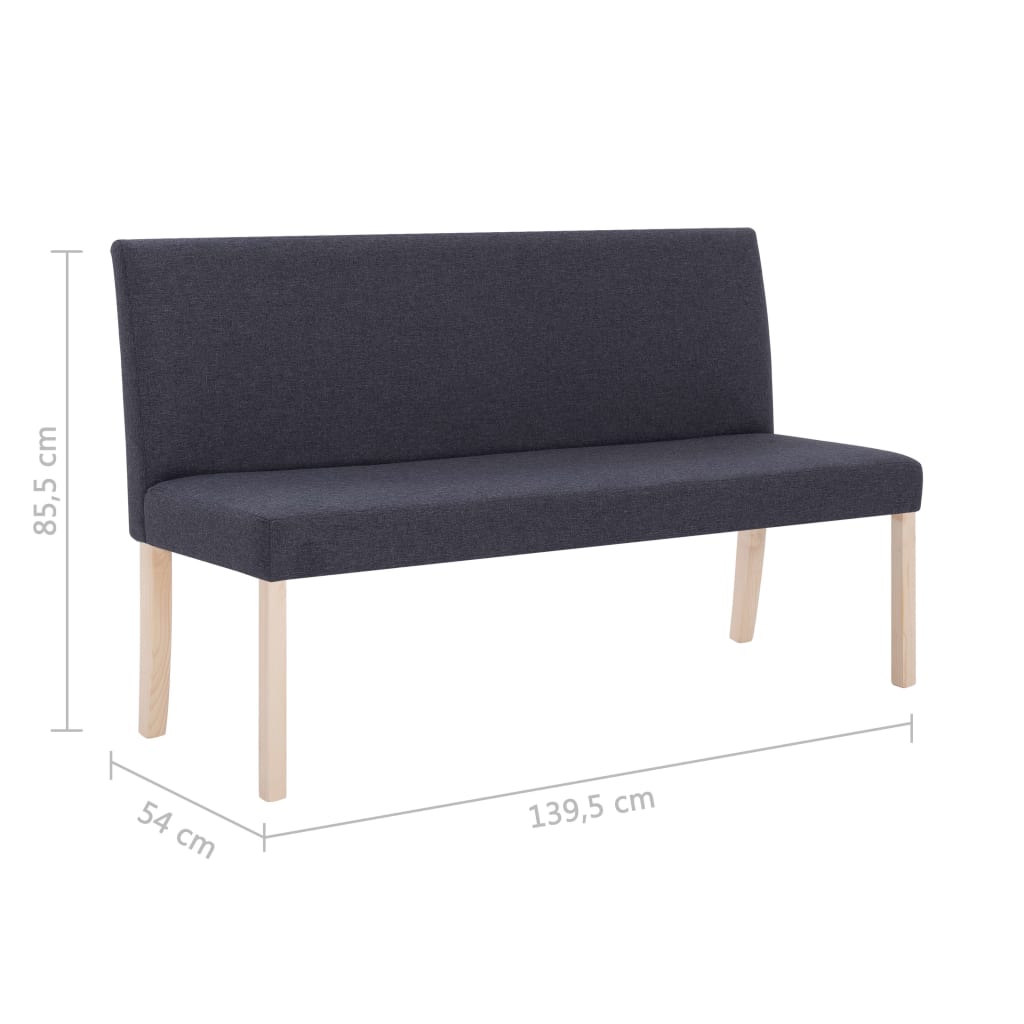 sötétszürke poliészter pad 139,5 cm