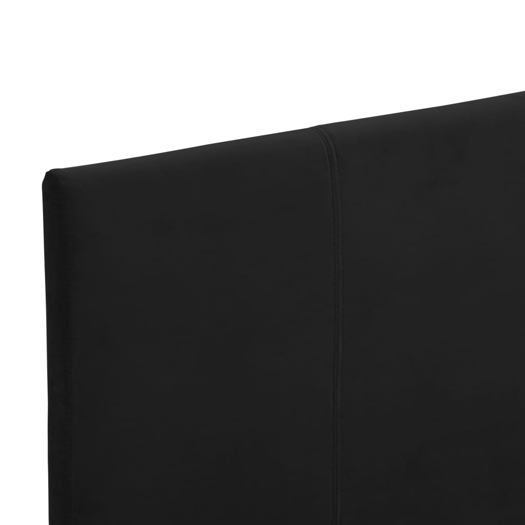 fekete szövetkárpitozású ágykeret 90 x 200 cm