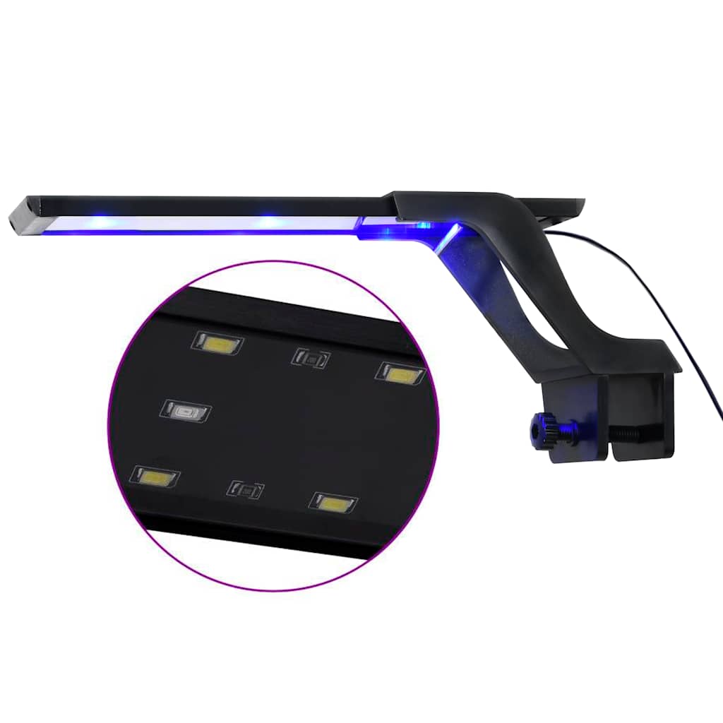 kék és fehér LED-lámpa akváriumhoz szorítókkal 25 - 45 cm