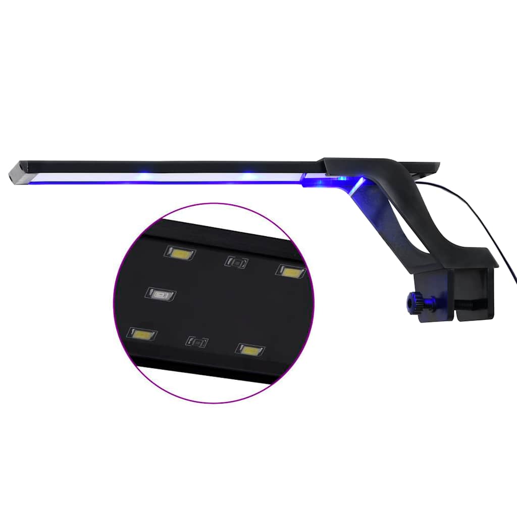 kék és fehér LED-lámpa akváriumhoz szorítóval 35 - 55 cm