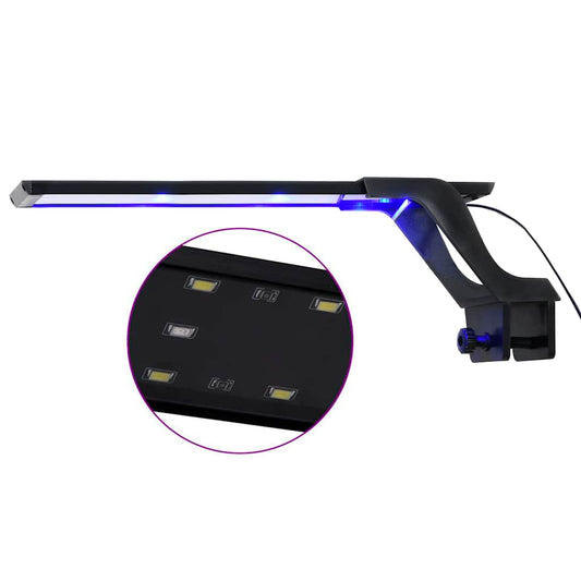 kék és fehér LED-lámpa akváriumhoz szorítóval 35 - 55 cm