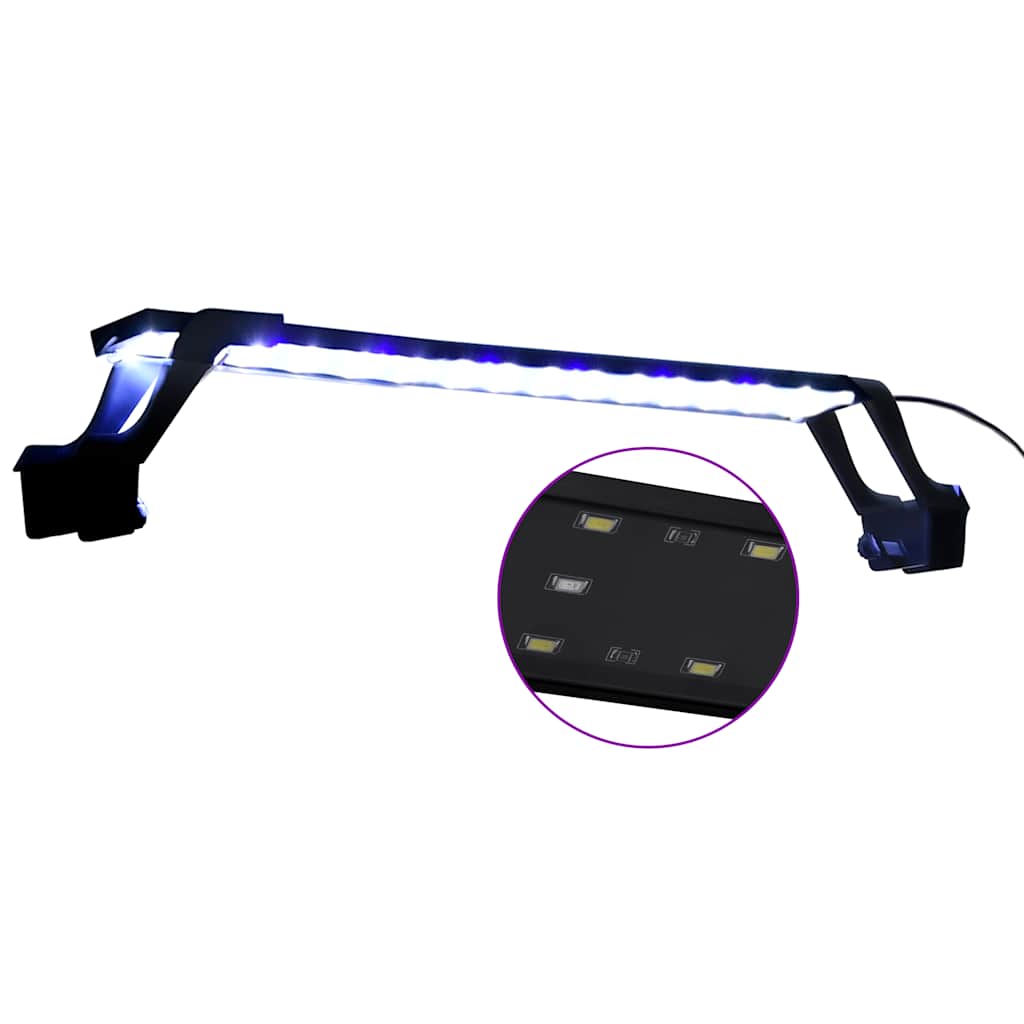 kék és fehér LED-lámpa akváriumhoz szorítókkal 55 - 70 cm
