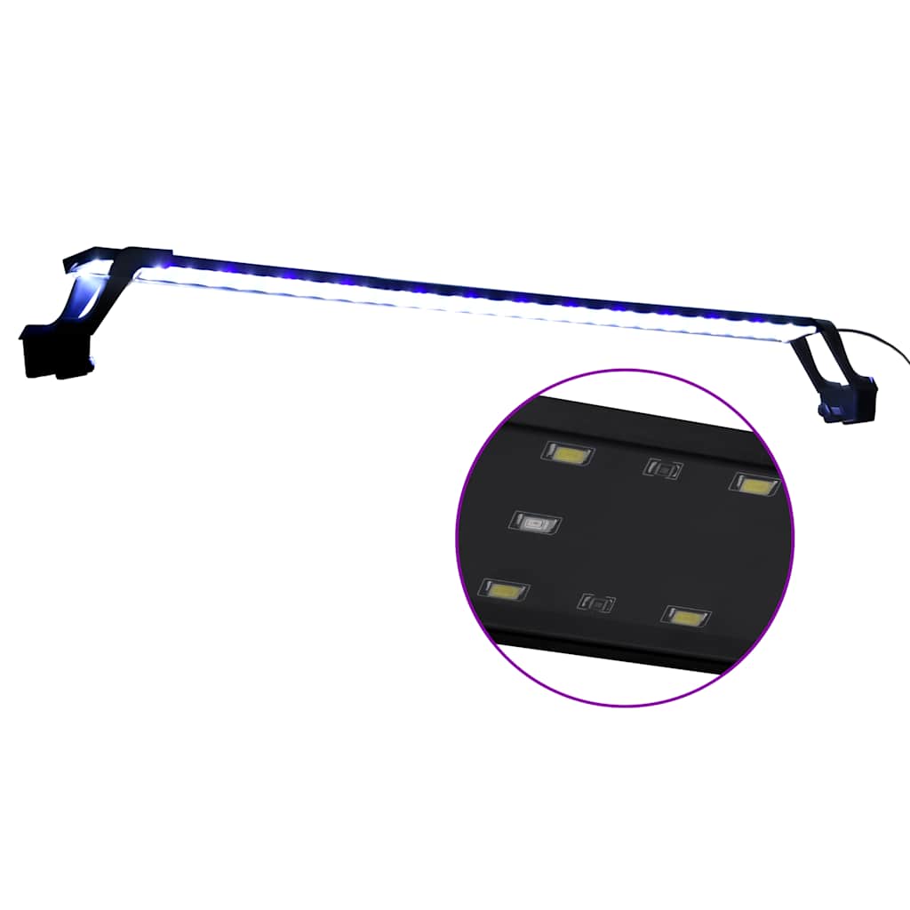 kék és fehér LED-lámpa akváriumhoz szorítókkal 90 - 105 cm