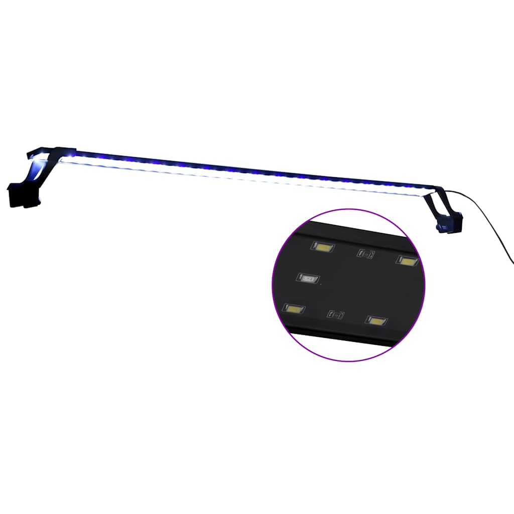 kék és fehér LED-lámpa akváriumhoz szorítókkal 115 - 130 cm