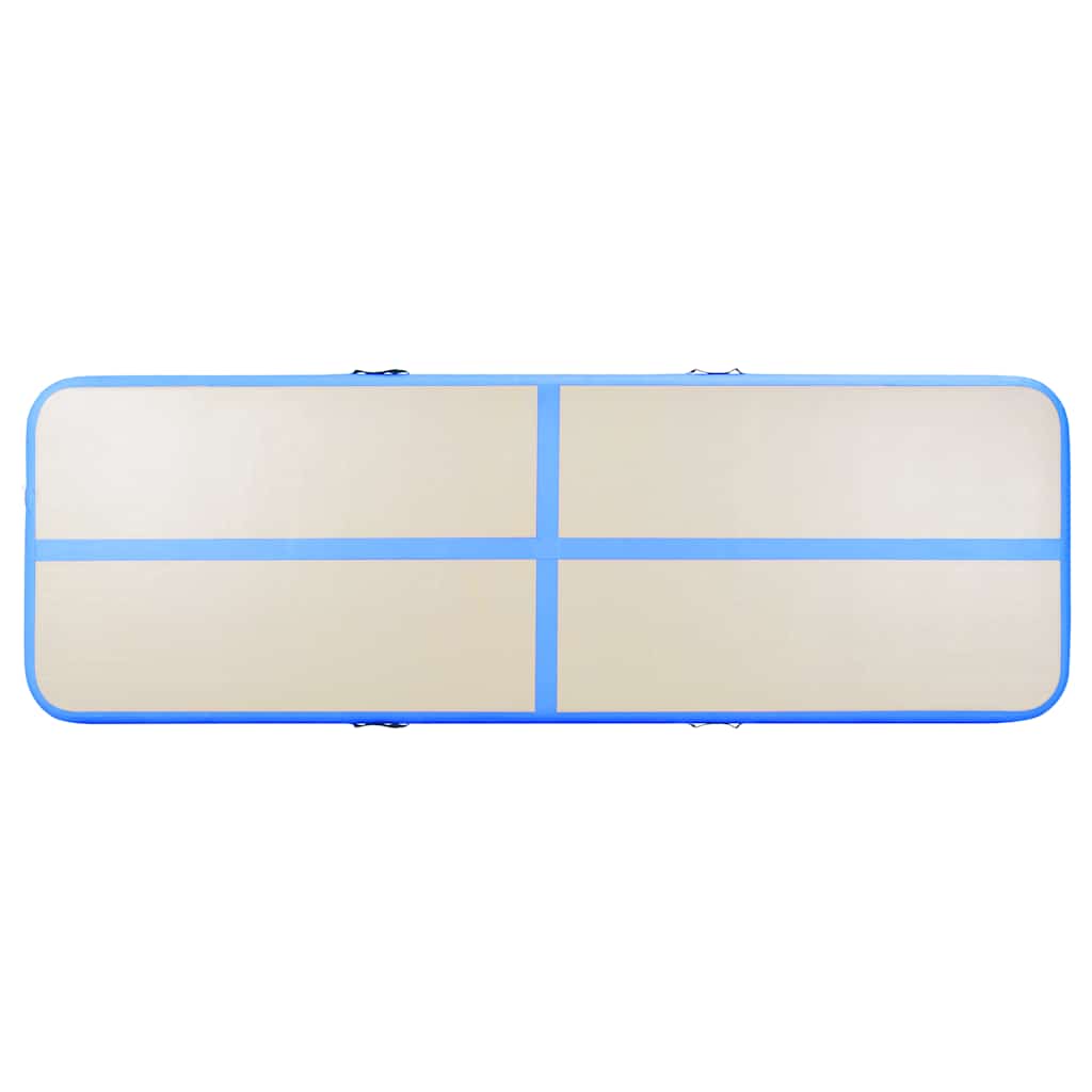 kék PVC felfújható tornaszőnyeg pumpával 300 x 100 x 10 cm