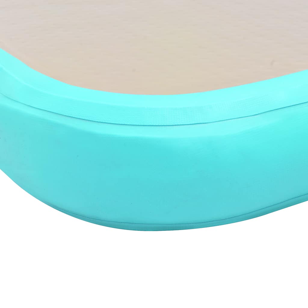 zöld PVC felfújható tornaszőnyeg pumpával 300 x 100 x 10 cm