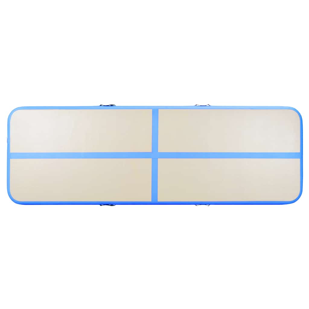 kék PVC felfújható tornaszőnyeg pumpával 400 x 100 x 10 cm