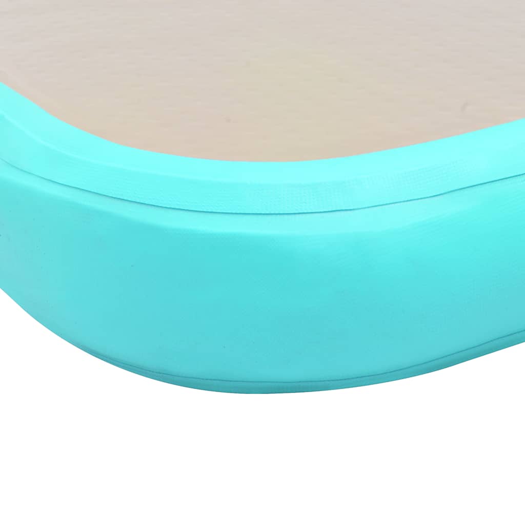 zöld PVC felfújható tornaszőnyeg pumpával 400 x 100 x 10 cm