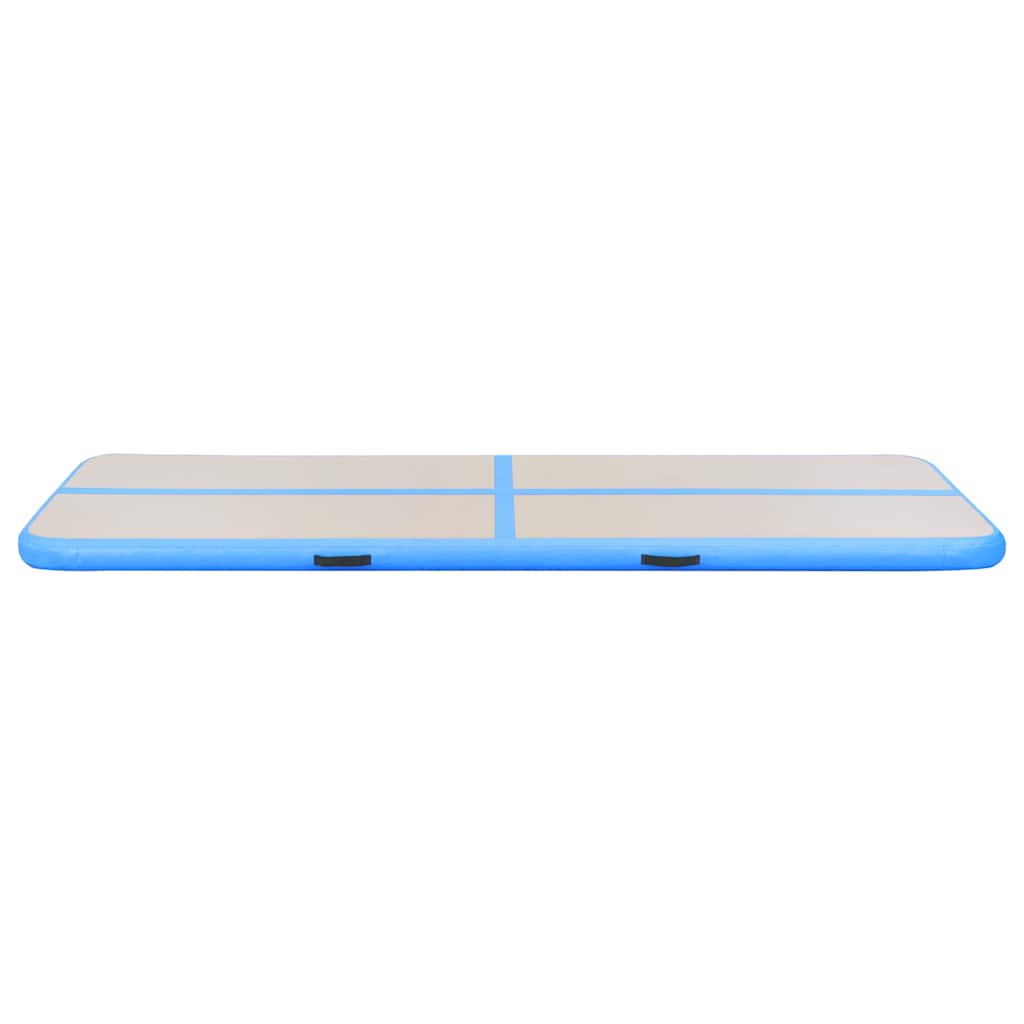kék PVC felfújható tornaszőnyeg pumpával 500 x 100 x 10 cm