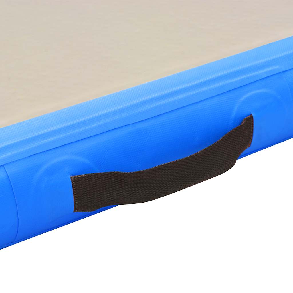kék PVC felfújható tornaszőnyeg pumpával 600 x 100 x 10 cm