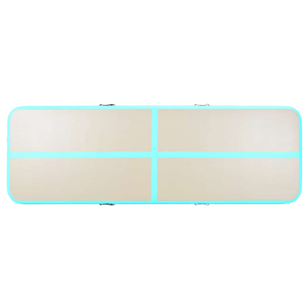 zöld PVC felfújható tornaszőnyeg pumpával 600 x 100 x 10 cm