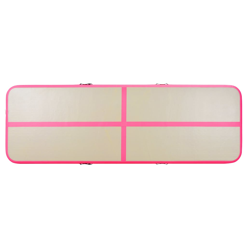 rózsaszín PVC felfújható tornaszőnyeg pumpával 700x100x10 cm