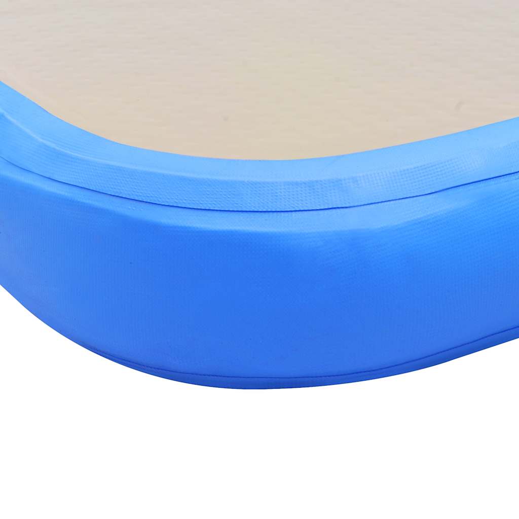 kék PVC felfújható tornaszőnyeg pumpával 700 x 100 x 10 cm