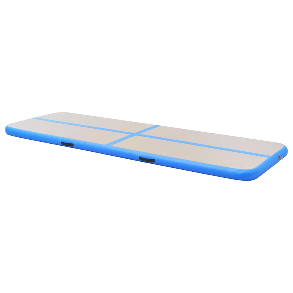 kék PVC felfújható tornaszőnyeg pumpával 700 x 100 x 10 cm