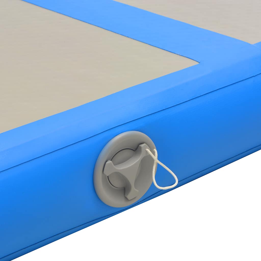 kék PVC felfújható tornaszőnyeg pumpával 700 x 100 x 10 cm