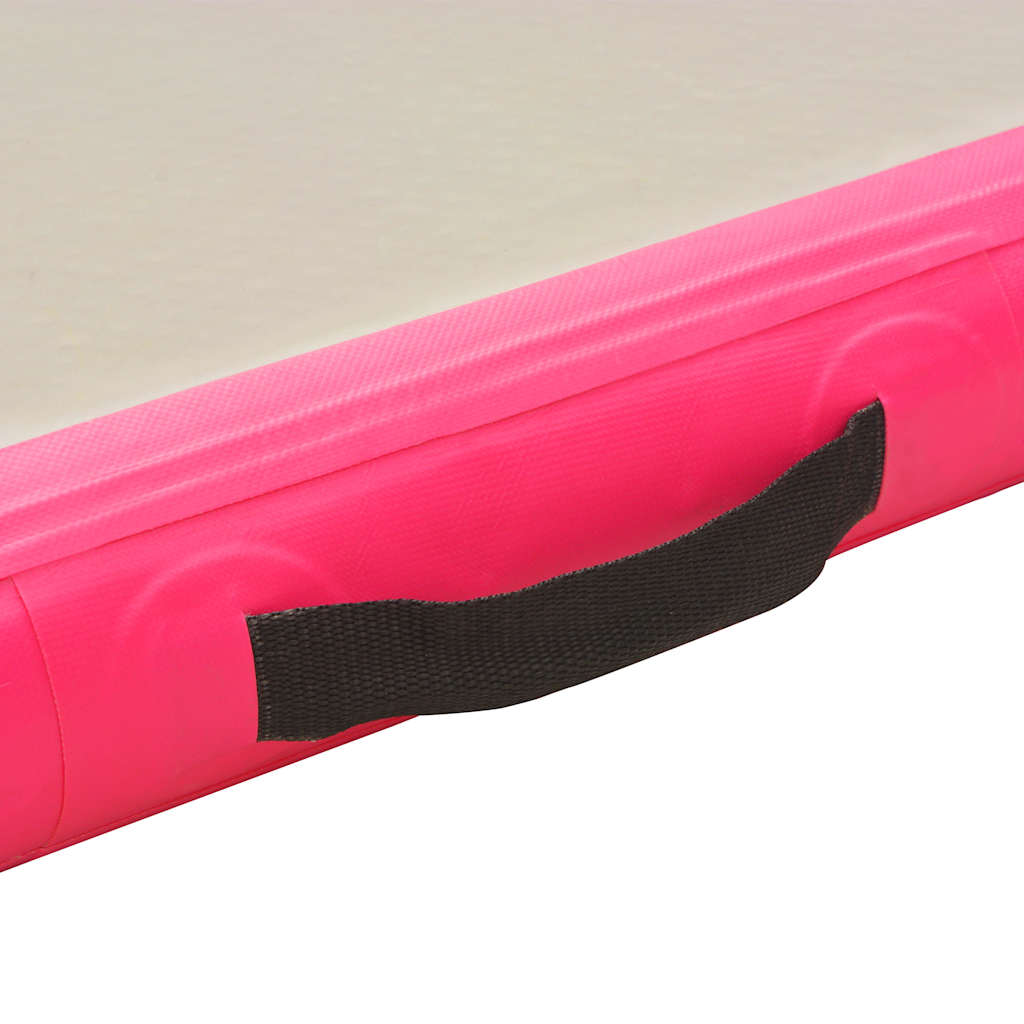 rózsaszín PVC felfújható tornaszőnyeg pumpával 800x100x10 cm