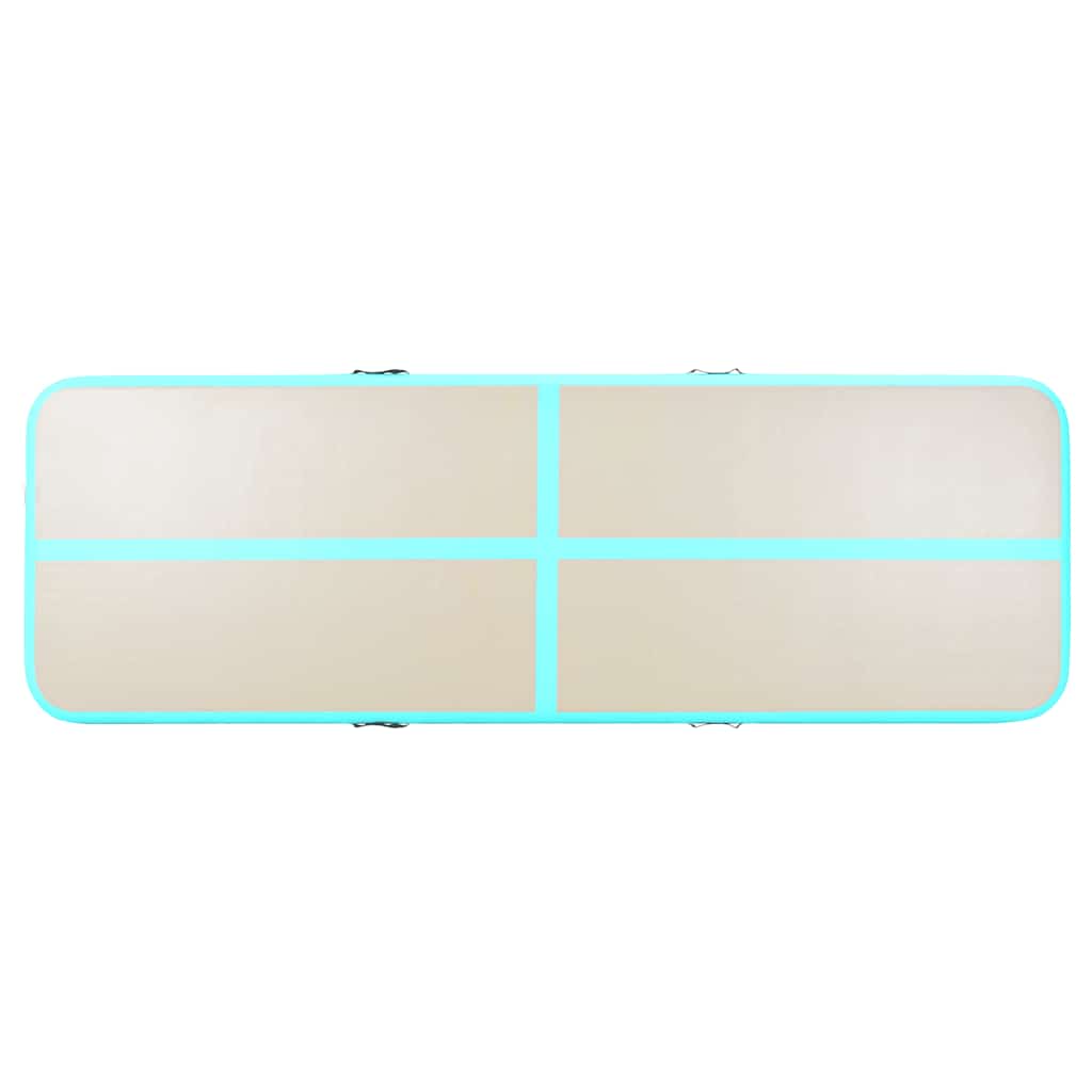 zöld PVC felfújható tornaszőnyeg pumpával 800 x 100 x 10 cm