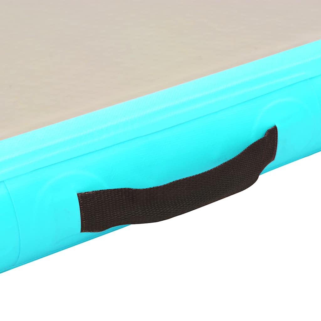 zöld PVC felfújható tornaszőnyeg pumpával 800 x 100 x 10 cm