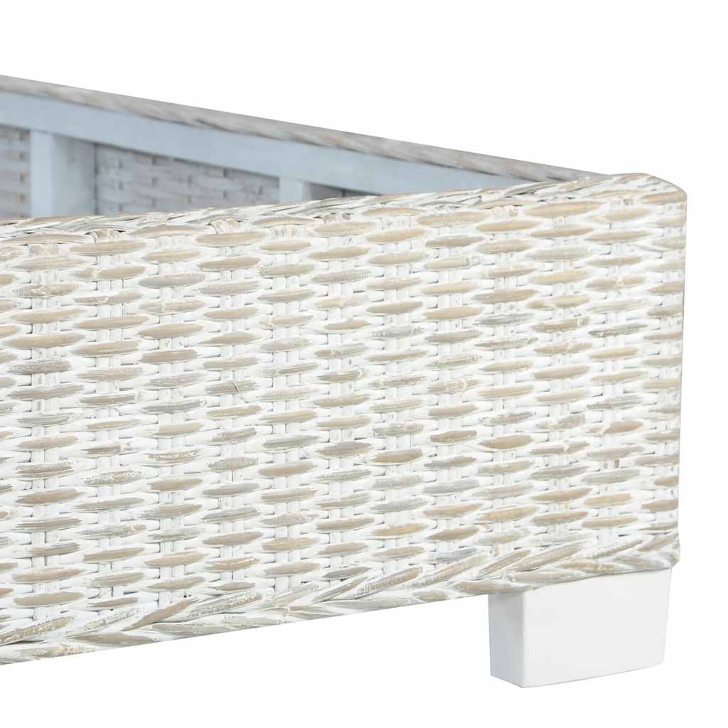 szürke természetes rattan ágykeret 140 x 200 cm