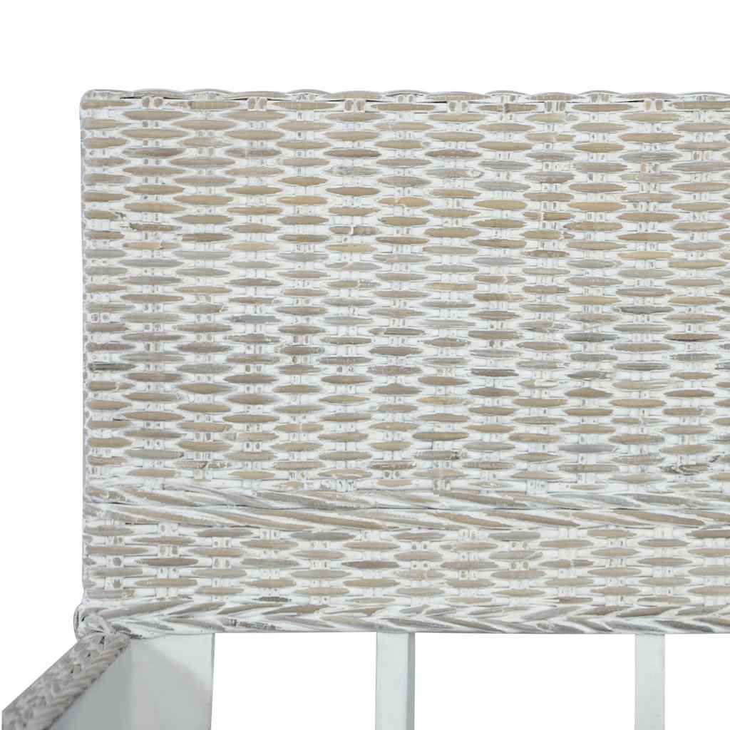 szürke természetes rattan ágykeret 140 x 200 cm