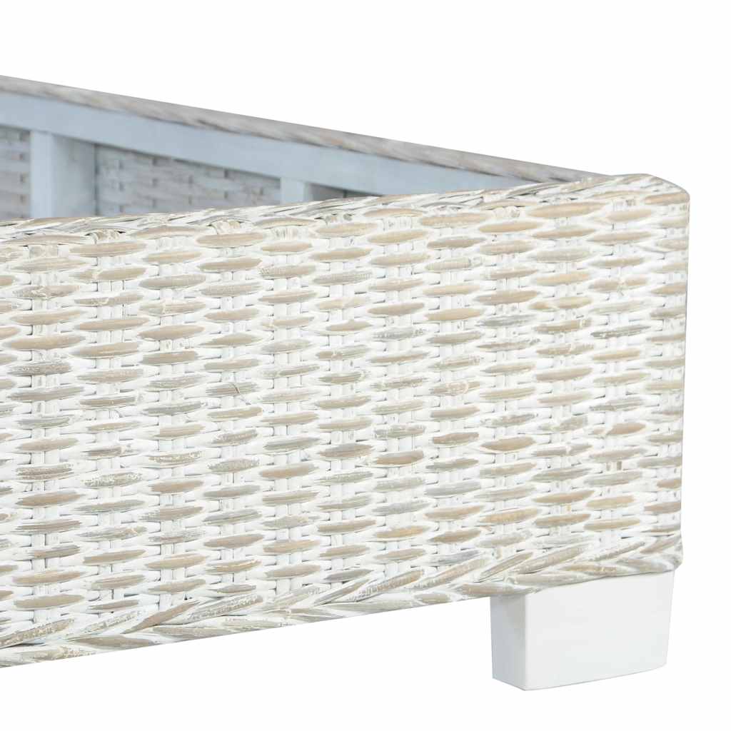 szürke természetes rattan ágykeret 180 x 200 cm