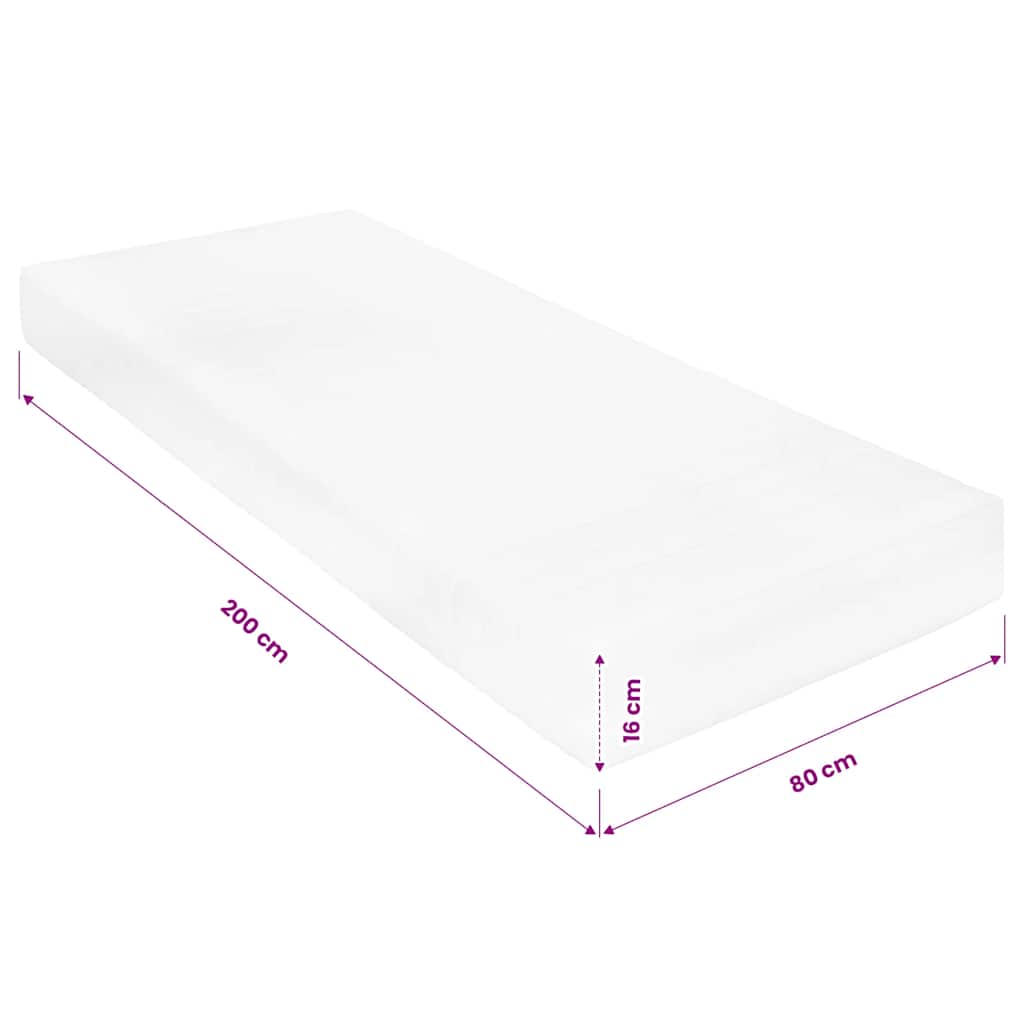 7 zónás PU habmatrac 80 x 200 cm 16 cm H2 H3
