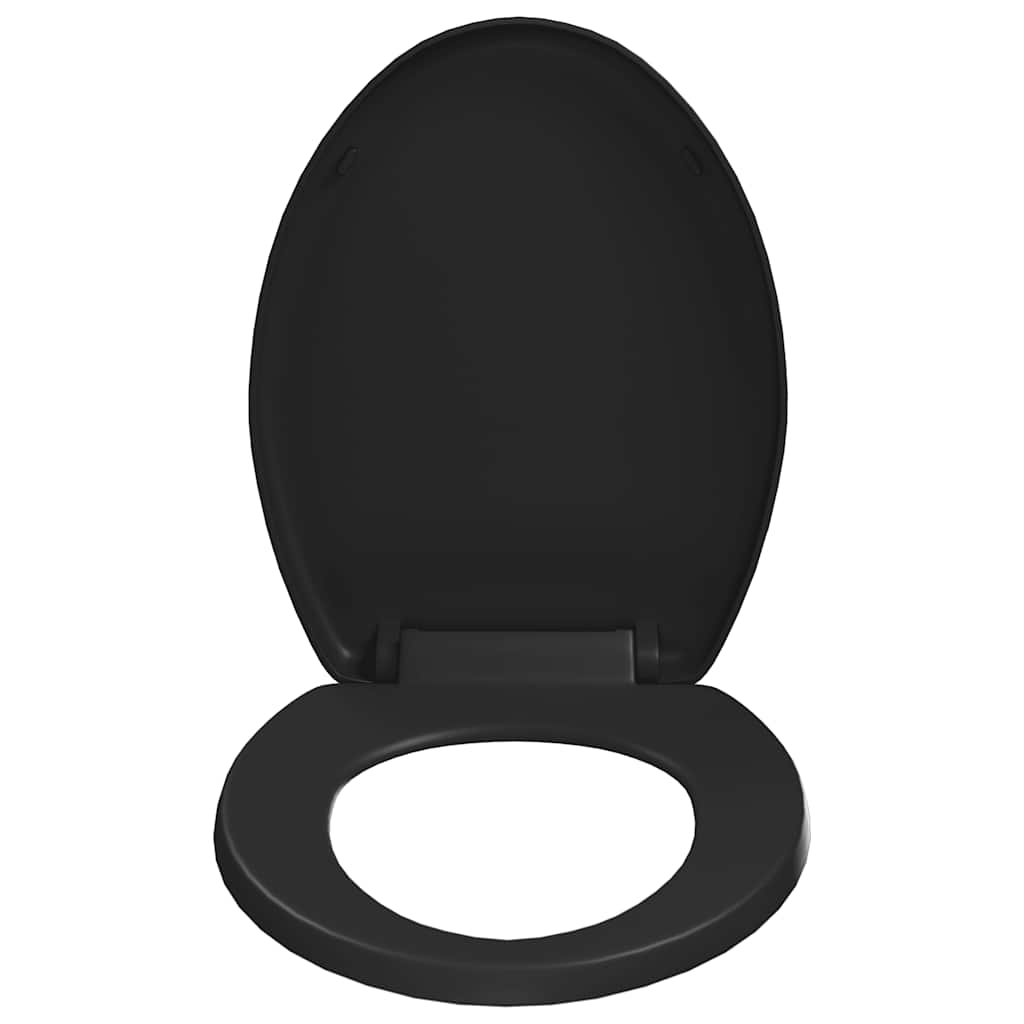 fekete gyorsan szerelhető WC-ülőke lassan csukódó fedéllel