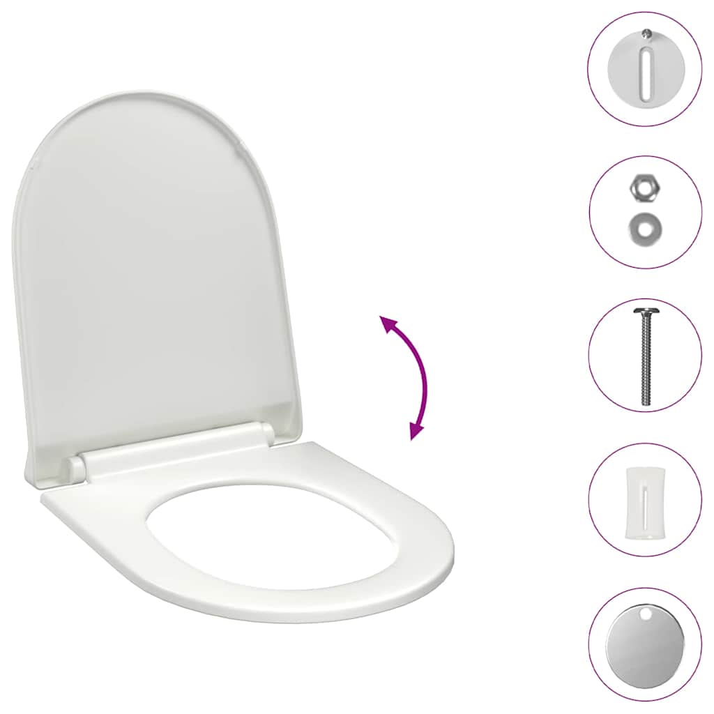 fehér gyorsan szerelhető WC-ülőke lassan csukódó fedéllel