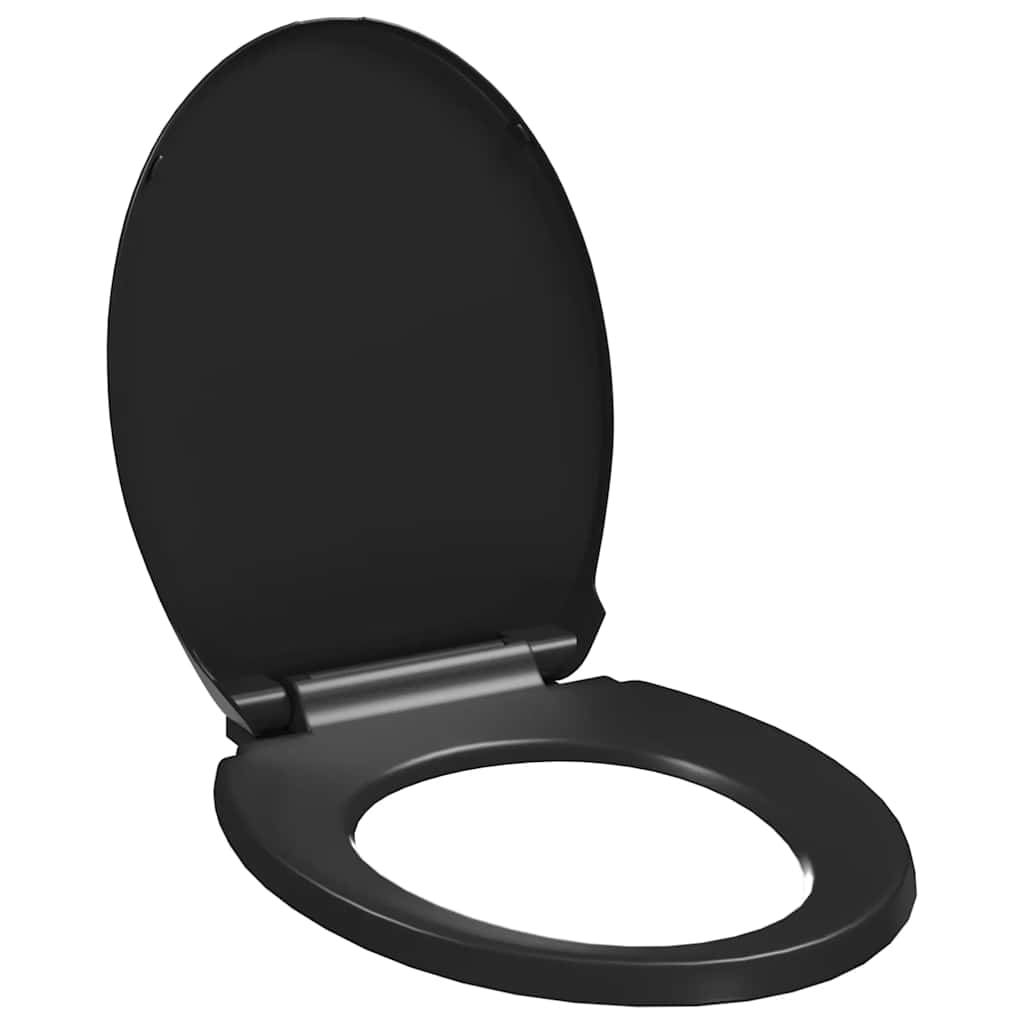 fekete gyorsan szerelhető WC-ülőke lassan csukódó fedéllel
