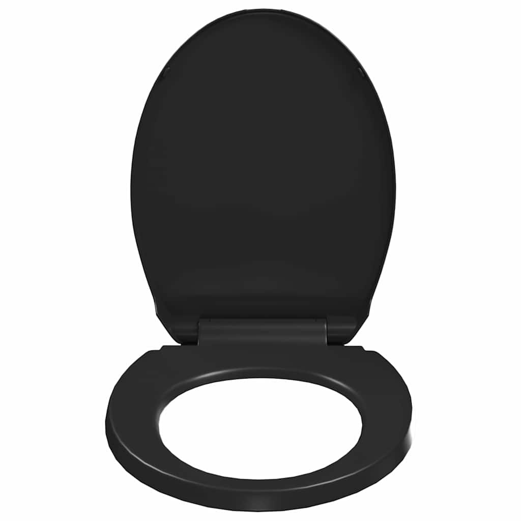 fekete gyorsan szerelhető WC-ülőke lassan csukódó fedéllel