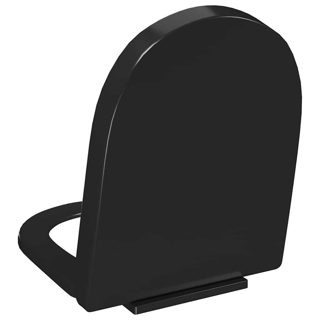 fekete gyorsan szerelhető WC-ülőke lassan csukódó fedéllel