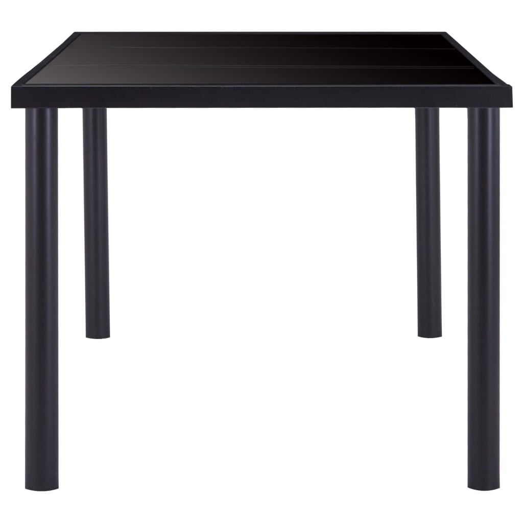 fekete edzett üveg étkezőasztal 180 x 90 x 75 cm