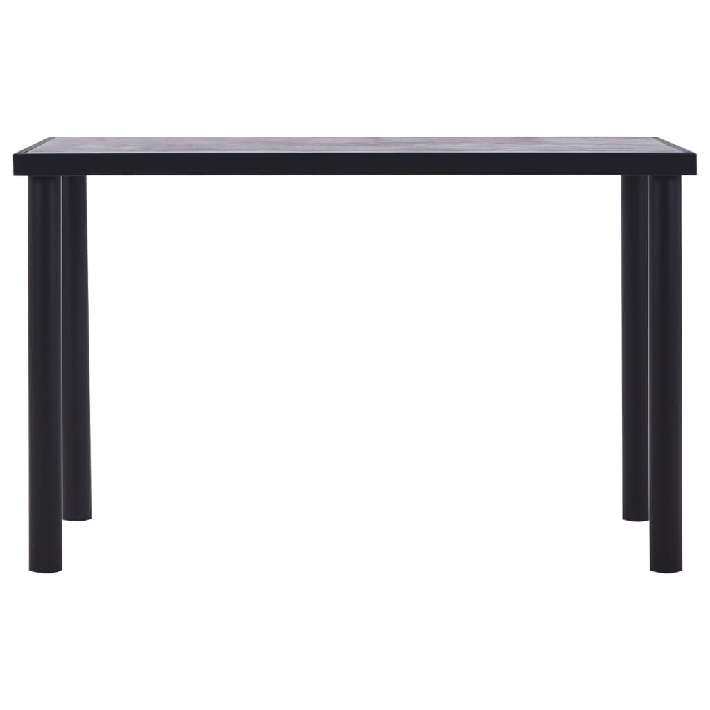 fekete és betonszürke MDF étkezőasztal 120 x 60 x 75 cm