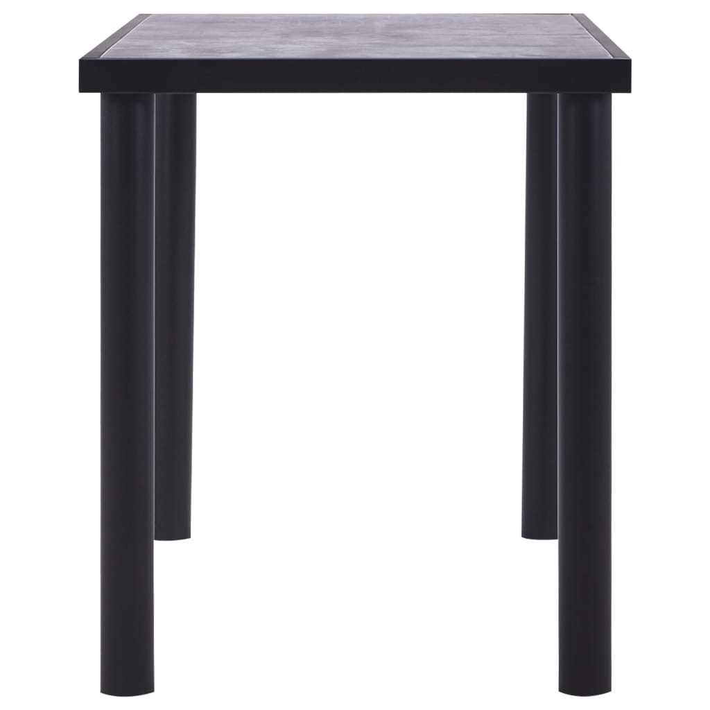 fekete és betonszürke MDF étkezőasztal 120 x 60 x 75 cm