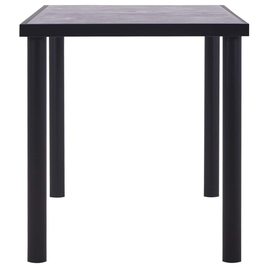 fekete és betonszürke MDF étkezőasztal 140 x 70 x 75 cm