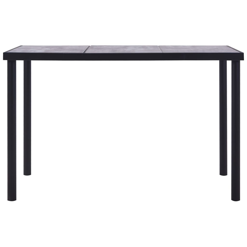 fekete és betonszürke MDF étkezőasztal 160 x 80 x 75 cm